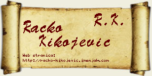 Racko Kikojević vizit kartica